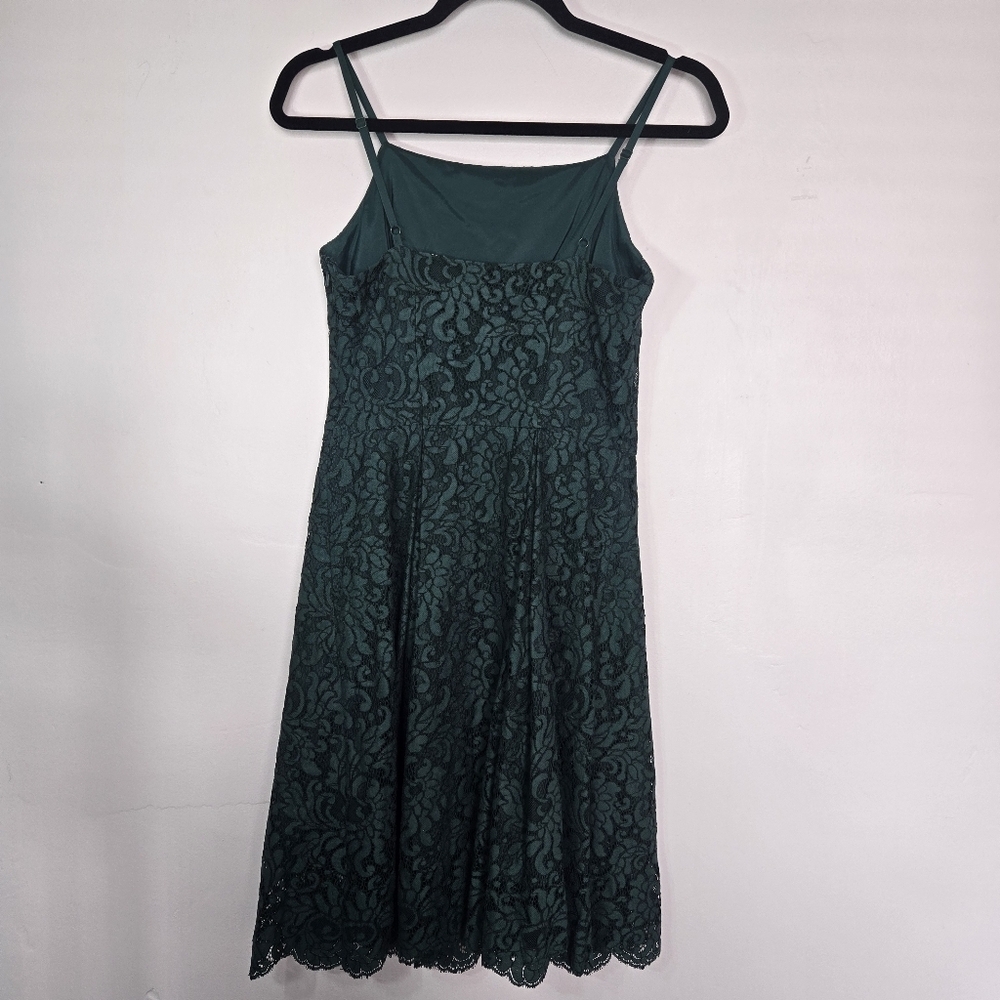 Jack Wills Hunter Green Lace Pleated Sleeveless Dress - Picture 2 of 8